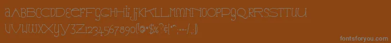 CatharsisEspresso-fontti – harmaat kirjasimet ruskealla taustalla