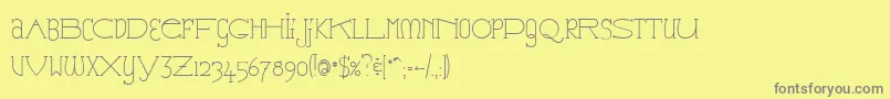 フォントCatharsisEspresso – 黄色の背景に灰色の文字