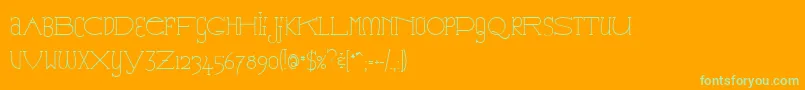 fuente CatharsisEspresso – Fuentes Verdes Sobre Fondo Naranja