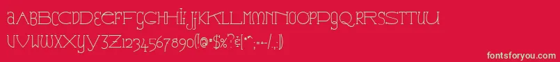 フォントCatharsisEspresso – 赤い背景に緑の文字