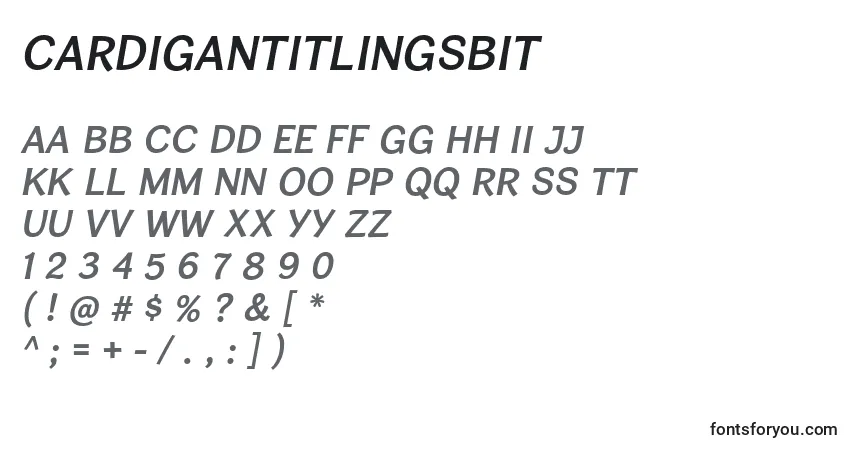 Czcionka CardiganTitlingSbIt – alfabet, cyfry, specjalne znaki