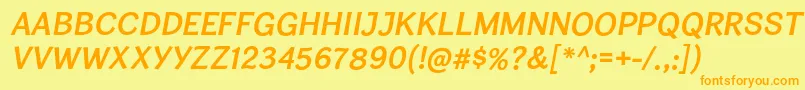 フォントCardiganTitlingSbIt – オレンジの文字が黄色の背景にあります。