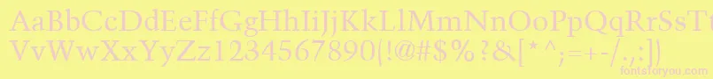 TrumpMediaevalLtRoman Font – Pink Fonts on Yellow Background