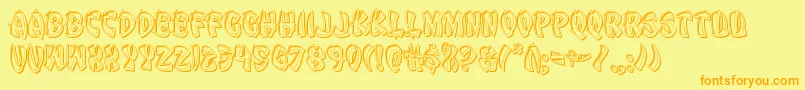 Eggrollengrave Font – Orange Fonts on Yellow Background