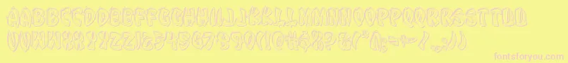 Eggrollengrave-Schriftart – Rosa Schriften auf gelbem Hintergrund