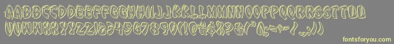 Eggrollengrave-Schriftart – Gelbe Schriften auf grauem Hintergrund