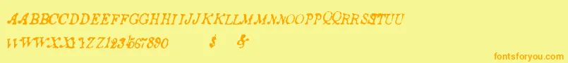 Ancientstory Font – Orange Fonts on Yellow Background
