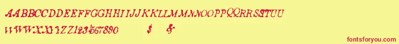 Ancientstory Font – Red Fonts on Yellow Background