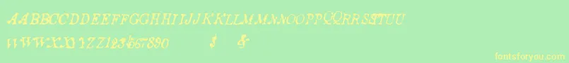 Ancientstory Font – Yellow Fonts on Green Background