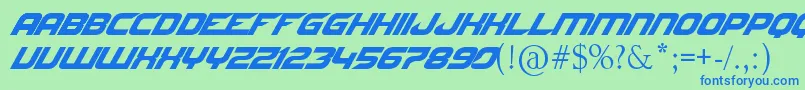 NfsByJltv Font – Blue Fonts on Green Background