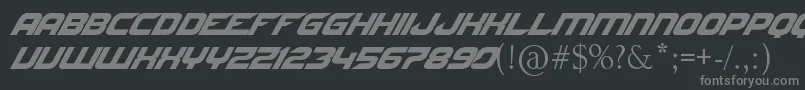 NfsByJltv-fontti – harmaat kirjasimet mustalla taustalla