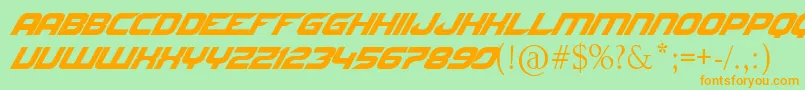 NfsByJltv Font – Orange Fonts on Green Background