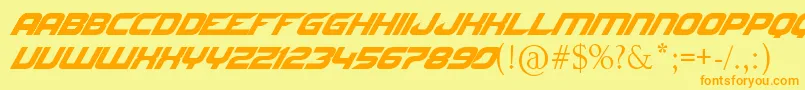 NfsByJltv Font – Orange Fonts on Yellow Background
