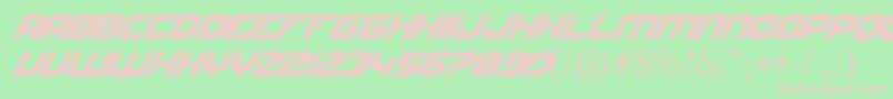 NfsByJltv-fontti – vaaleanpunaiset fontit vihreällä taustalla