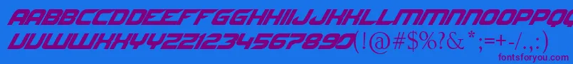 NfsByJltv Font – Purple Fonts on Blue Background