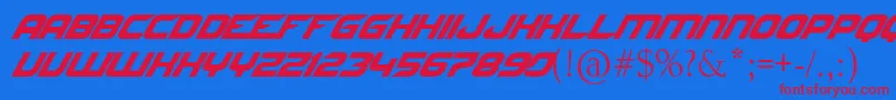 NfsByJltv Font – Red Fonts on Blue Background