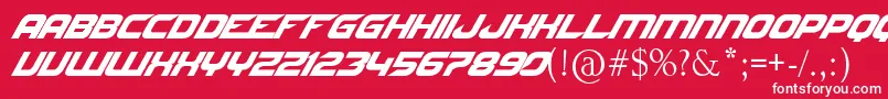 Czcionka NfsByJltv – białe czcionki na czerwonym tle