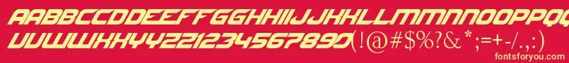 NfsByJltv Font – Yellow Fonts on Red Background