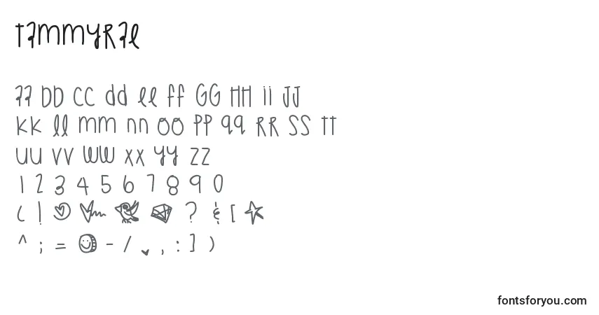 A fonte Tammyrae – alfabeto, números, caracteres especiais