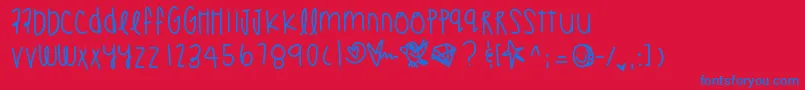 Tammyrae-fontti – siniset fontit punaisella taustalla