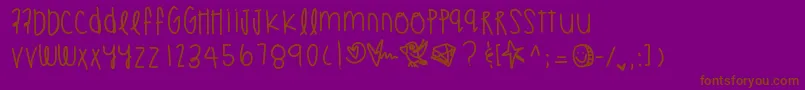 Tammyrae-fontti – ruskeat fontit violetilla taustalla