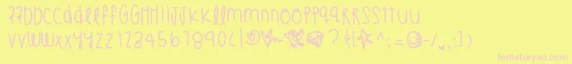 Tammyrae Font – Pink Fonts on Yellow Background