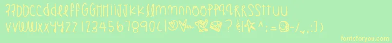 Tammyrae Font – Yellow Fonts on Green Background