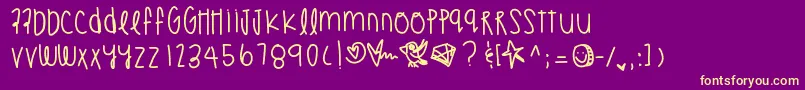 Tammyrae Font – Yellow Fonts on Purple Background