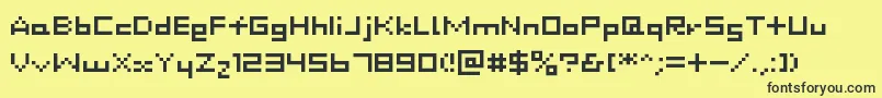 Dustdot Font – Black Fonts on Yellow Background