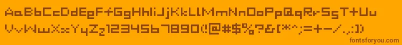Dustdot Font – Brown Fonts on Orange Background