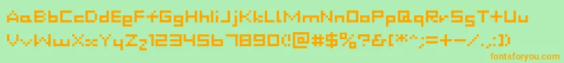 Dustdot Font – Orange Fonts on Green Background
