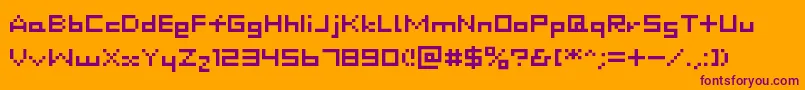 Dustdot Font – Purple Fonts on Orange Background