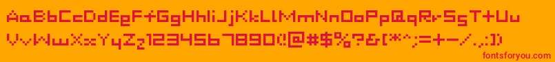 フォントDustdot – オレンジの背景に赤い文字
