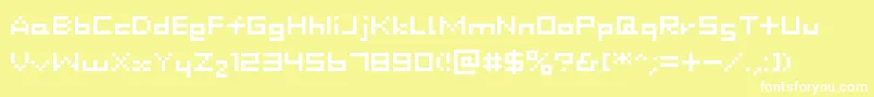 フォントDustdot – 黄色い背景に白い文字