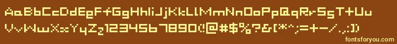 Dustdot Font – Yellow Fonts on Brown Background
