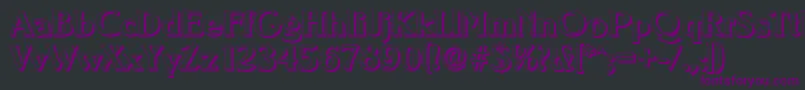 Czcionka NevadashadowBold – fioletowe czcionki na czarnym tle
