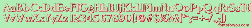 NevadashadowBold Font – Red Fonts on Green Background