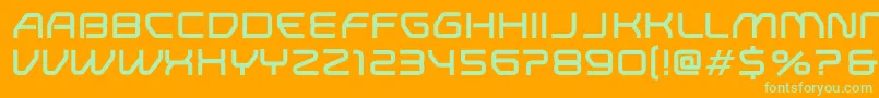 ResearchRemixNormal Font – Green Fonts on Orange Background