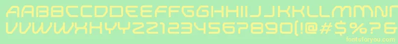 フォントResearchRemixNormal – 黄色の文字が緑の背景にあります
