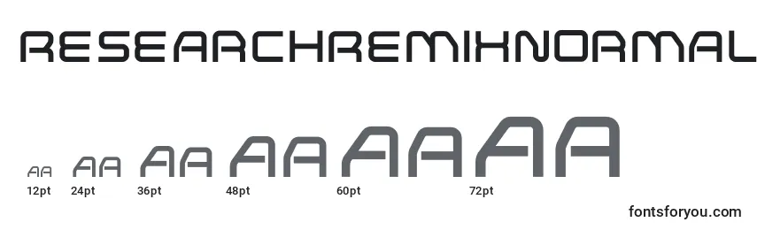 ResearchRemixNormal Font Sizes