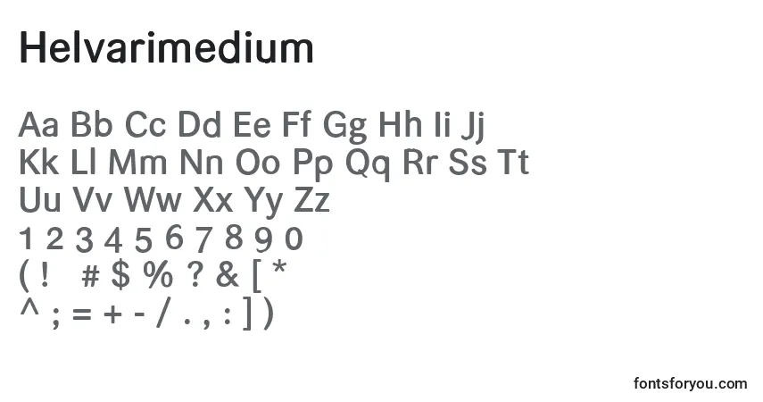 Helvarimediumフォント–アルファベット、数字、特殊文字