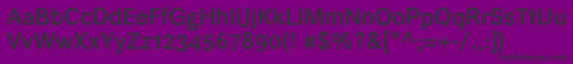 フォントHelvarimedium – 紫の背景に黒い文字