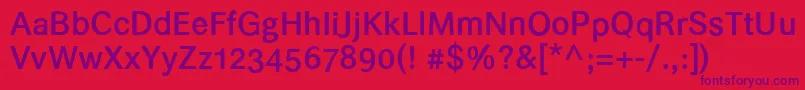 Helvarimedium Font – Purple Fonts on Red Background