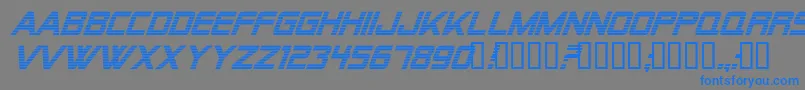 AlienEncountersItalic Font – Blue Fonts on Gray Background