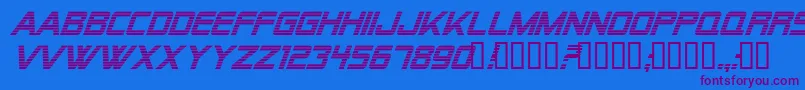 Weitere Informationen zur AlienEncountersItalic-Schriftart AlienEncountersItalic-Schriftart – Violette Schriften auf blauem Hintergrund