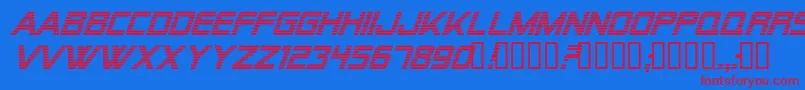 AlienEncountersItalic-Schriftart – Rote Schriften auf blauem Hintergrund