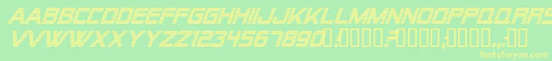 AlienEncountersItalic Font – Yellow Fonts on Green Background