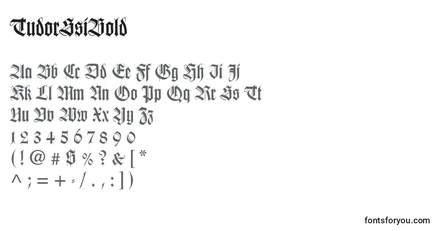 Шрифт TudorSsiBold – алфавит, цифры, специальные символы