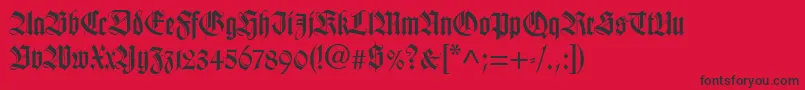 TudorSsiBold Font – Black Fonts on Red Background