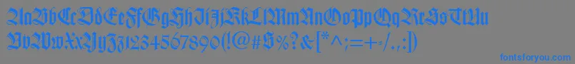 TudorSsiBold-Schriftart – Blaue Schriften auf grauem Hintergrund